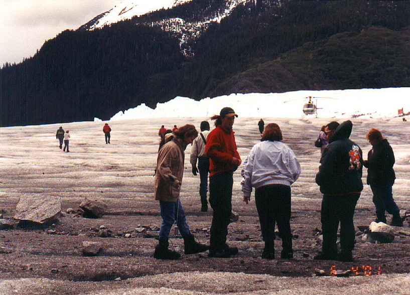 Boots on glacier